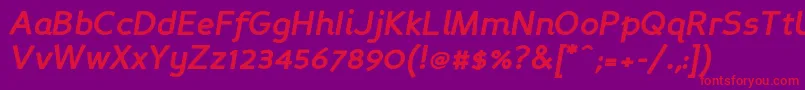 PerspectiveSansBoldItalic Font – Red Fonts on Purple Background