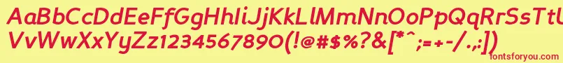 PerspectiveSansBoldItalic Font – Red Fonts on Yellow Background
