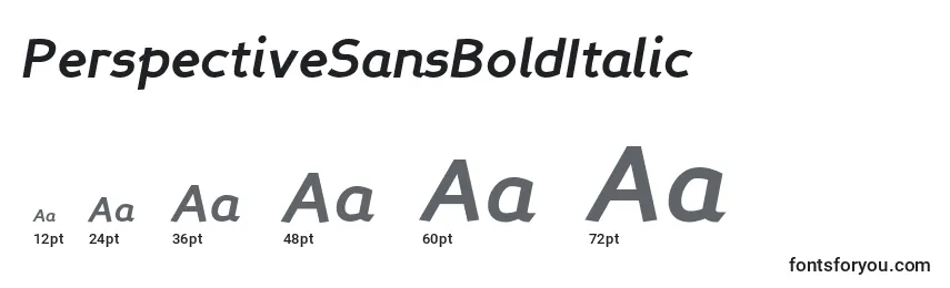 Размеры шрифта PerspectiveSansBoldItalic
