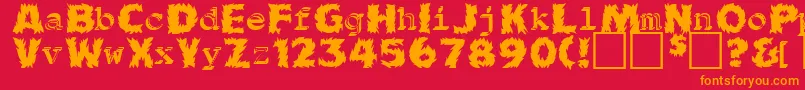 FireballMedium Font – Orange Fonts on Red Background
