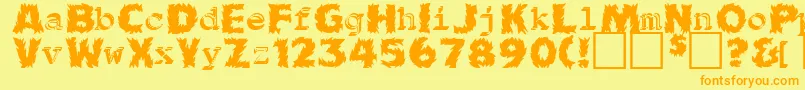 FireballMedium Font – Orange Fonts on Yellow Background