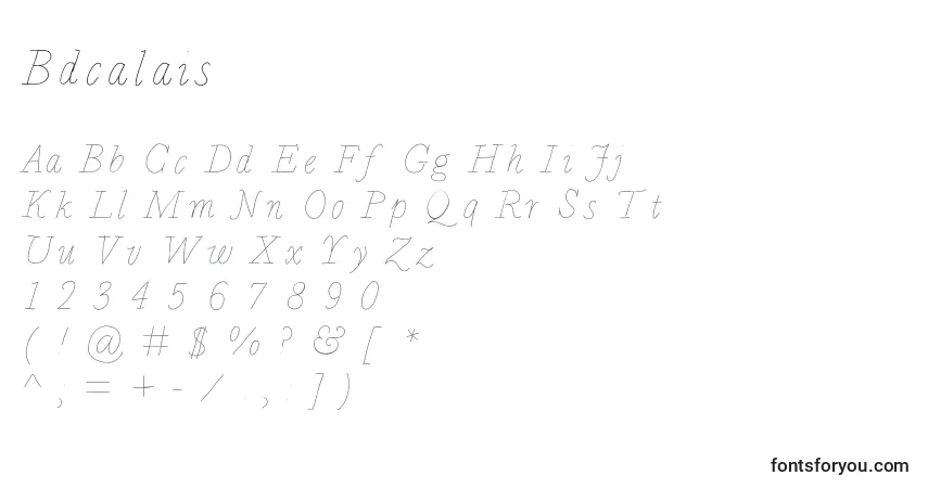 Schriftart Bdcalais – Alphabet, Zahlen, spezielle Symbole