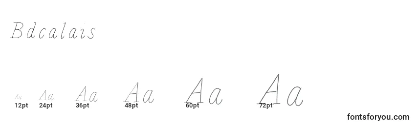 Bdcalais Font Sizes