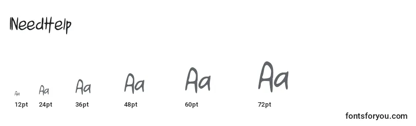 INeedHelp Font Sizes