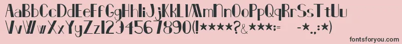 Deco Card Font – Black Fonts on Pink Background