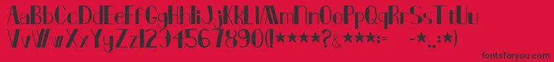Deco Card Font – Black Fonts on Red Background