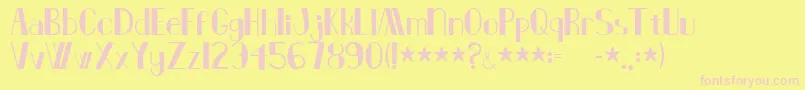 Czcionka Deco Card – różowe czcionki na żółtym tle