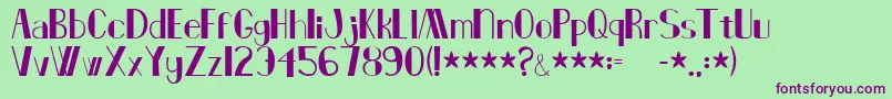 Deco Card-fontti – violetit fontit vihreällä taustalla