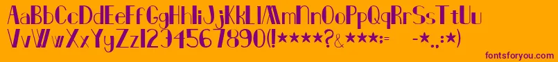 Deco Card Font – Purple Fonts on Orange Background