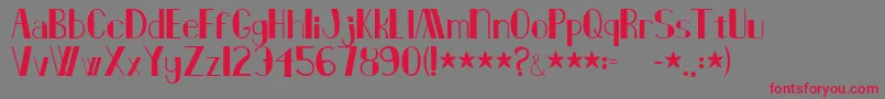 Deco Card Font – Red Fonts on Gray Background