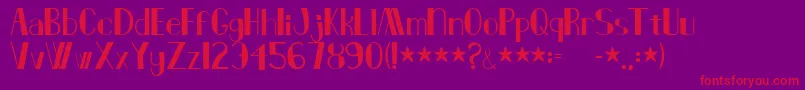 Deco Card Font – Red Fonts on Purple Background
