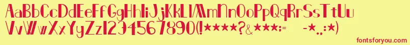 Deco Card-fontti – punaiset fontit keltaisella taustalla