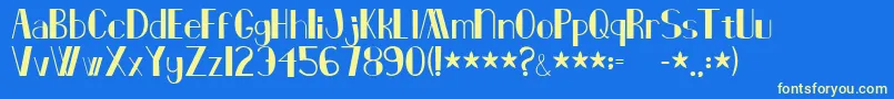 Deco Card Font – Yellow Fonts on Blue Background