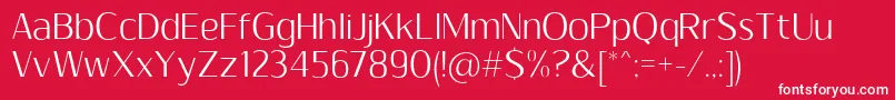 SumptuousLight Font – White Fonts on Red Background