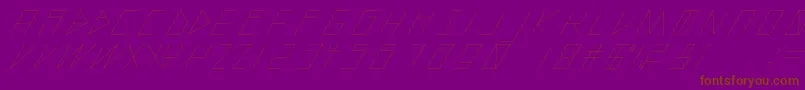 SlantedItalicShiftThin-Schriftart – Braune Schriften auf violettem Hintergrund