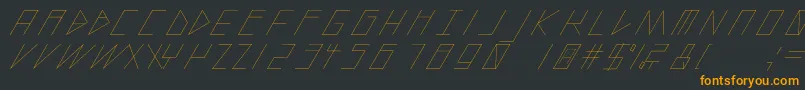 Czcionka SlantedItalicShiftThin – pomarańczowe czcionki na czarnym tle