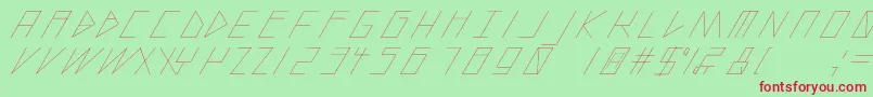 SlantedItalicShiftThin Font – Red Fonts on Green Background