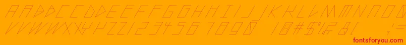 SlantedItalicShiftThin Font – Red Fonts on Orange Background