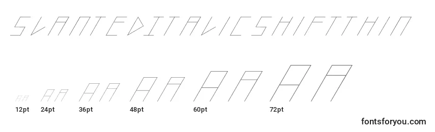 SlantedItalicShiftThin Font Sizes