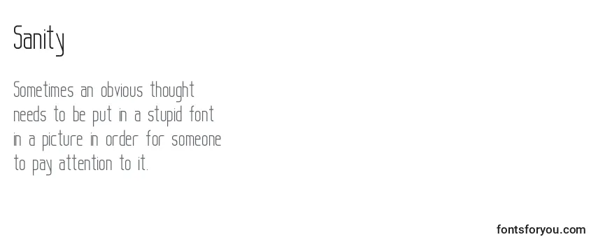 Review of the Sanity Font