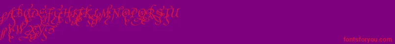 PoeticaSuppInitialSwashCapitals Font – Red Fonts on Purple Background