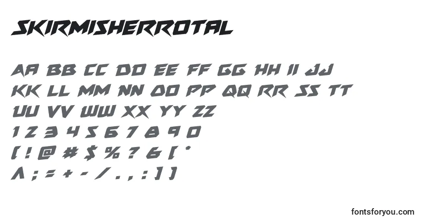 Czcionka Skirmisherrotal – alfabet, cyfry, specjalne znaki
