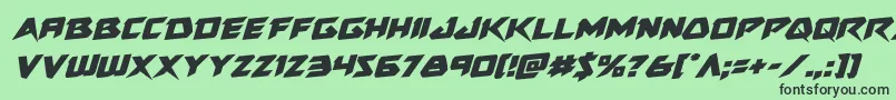 フォントSkirmisherrotal – 緑の背景に黒い文字