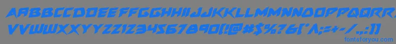 フォントSkirmisherrotal – 灰色の背景に青い文字