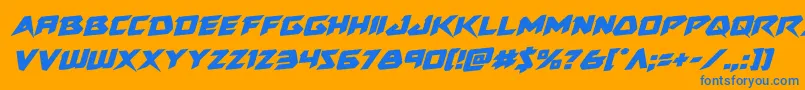 Skirmisherrotal Font – Blue Fonts on Orange Background