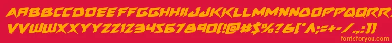 Skirmisherrotal Font – Orange Fonts on Red Background