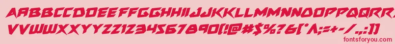 Skirmisherrotal-Schriftart – Rote Schriften auf rosa Hintergrund