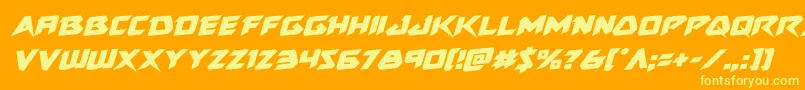 Skirmisherrotal Font – Yellow Fonts on Orange Background
