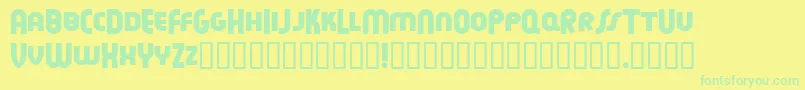 FeuerfesteNormal Font – Green Fonts on Yellow Background