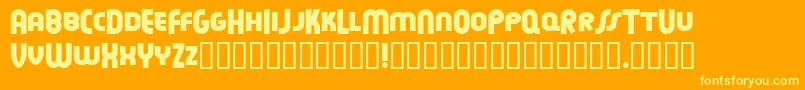 FeuerfesteNormal-Schriftart – Gelbe Schriften auf orangefarbenem Hintergrund