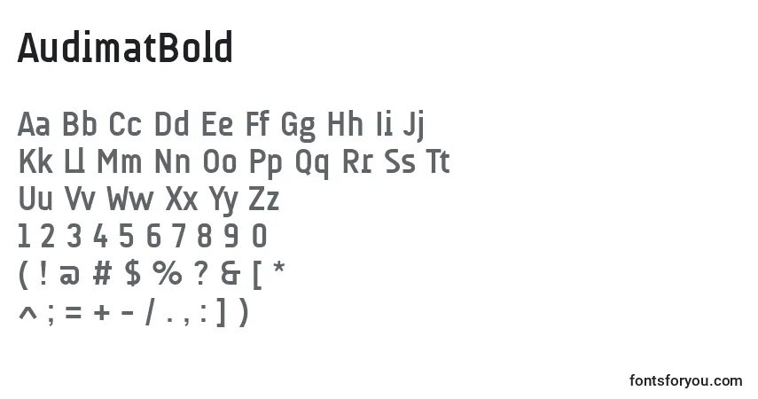 Schriftart AudimatBold – Alphabet, Zahlen, spezielle Symbole