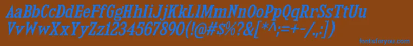 KingsbridgeScRgIt Font – Blue Fonts on Brown Background