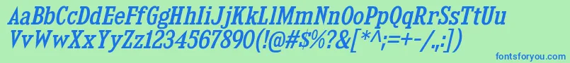 KingsbridgeScRgIt-Schriftart – Blaue Schriften auf grünem Hintergrund
