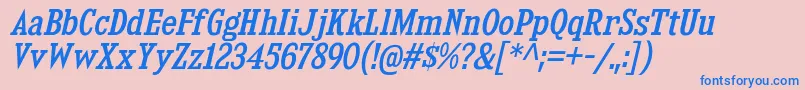 KingsbridgeScRgIt Font – Blue Fonts on Pink Background