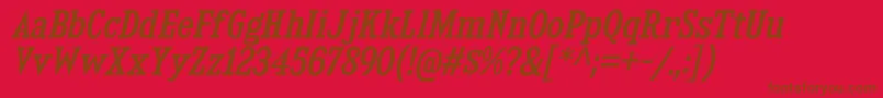 KingsbridgeScRgIt Font – Brown Fonts on Red Background
