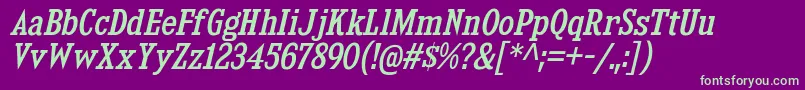 KingsbridgeScRgIt Font – Green Fonts on Purple Background