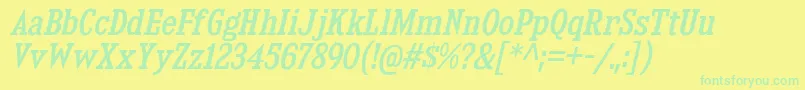 KingsbridgeScRgIt Font – Green Fonts on Yellow Background