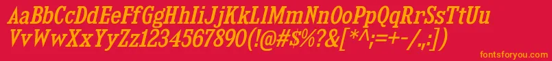 KingsbridgeScRgIt Font – Orange Fonts on Red Background