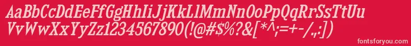 KingsbridgeScRgIt Font – Pink Fonts on Red Background