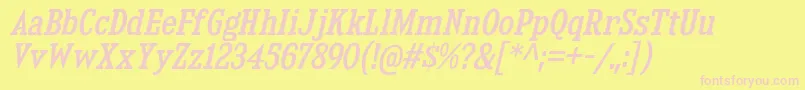 KingsbridgeScRgIt Font – Pink Fonts on Yellow Background