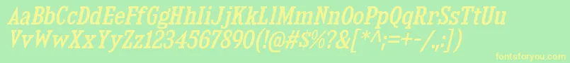 KingsbridgeScRgIt Font – Yellow Fonts on Green Background