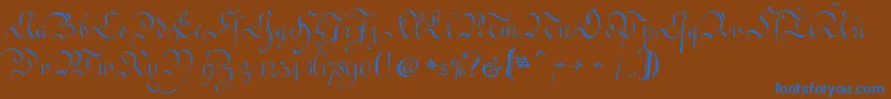 Шрифт CoentgenKanzleyAufrecht – синие шрифты на коричневом фоне