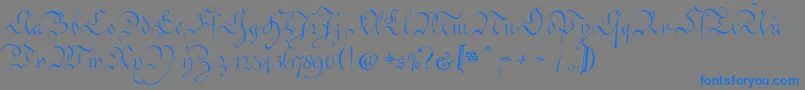 CoentgenKanzleyAufrecht Font – Blue Fonts on Gray Background