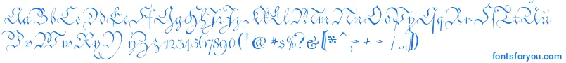 Шрифт CoentgenKanzleyAufrecht – синие шрифты