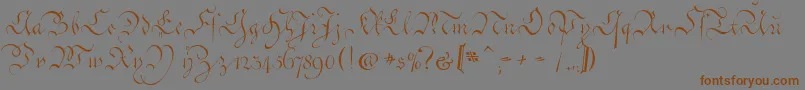 CoentgenKanzleyAufrecht Font – Brown Fonts on Gray Background