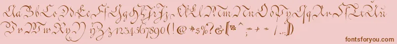 Шрифт CoentgenKanzleyAufrecht – коричневые шрифты на розовом фоне